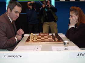 Гарри Каспаров и Юдит Полгар. Фото с сайта www.chessportal.ru Гарри Каспаров и Юдит Полгар. Фото с сайта www.chessportal.ru