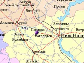 Город Павлово на карте. Фото: rfdata.al.ru (с) Город Павлово на карте. Фото: rfdata.al.ru (с)