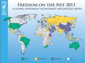 Карта свободы Интернета. Изображение freedomhouse.org Карта свободы Интернета. Изображение freedomhouse.org