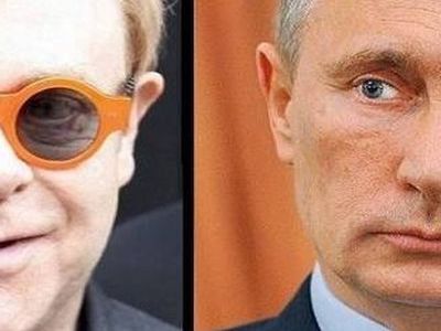 Элтон Джон, Путин. Фото: newsme.com.ua Элтон Джон, Путин. Фото: newsme.com.ua