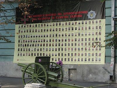 Фотографии погибших силовиков у входа в Национальный военно-исторический музей Украины. Источник - https://uk.wikipedia.org Фотографии погибших силовиков у входа в Национальный военно-исторический музей Украины. Источник - https://uk.wikipedia.org