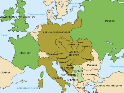 Карта Европы в 1914 Карта Европы в 1914