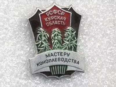 Значок "Мастеру коноплеводства", СССР, 1980-е. Источник - http://img11.nnm.ru/ Значок "Мастеру коноплеводства", СССР, 1980-е. Источник - http://img11.nnm.ru/