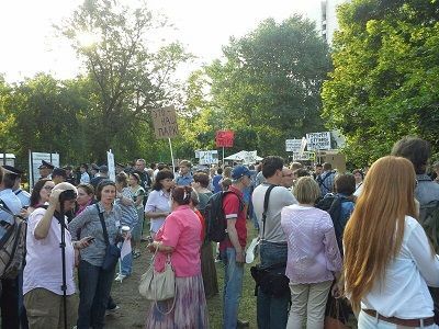 Митинг против строительства храма в парке "Торфянка". Фото: Каспаров.Ru Митинг против строительства храма в парке "Торфянка". Фото: Каспаров.Ru