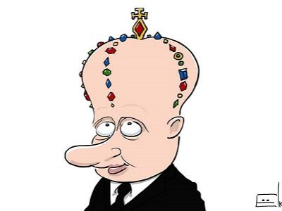 Путин — монарх. Карикатура: С. Елкин, facebook.com/photo.php?fbid=1149594741721518&set=a.153888747958794.31084.100000130094391 Путин — монарх. Карикатура: С. Елкин, facebook.com/photo.php?fbid=1149594741721518&set=a.153888747958794.31084.100000130094391