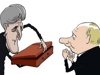 Керри, Путин и магический чемодан. Карикатура С.Елкина, источник - https://www.facebook.com/sergey.elkin1 Керри, Путин и магический чемодан. Карикатура С.Елкина, источник - https://www.facebook.com/sergey.elkin1