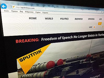 Сайт информагентства "Спутник" Фото: newsru.com Сайт информагентства "Спутник" Фото: newsru.com