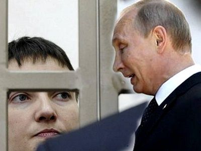 Надежда Савченко и Владимир Путин (коллаж). Источник - argumentua.com Надежда Савченко и Владимир Путин (коллаж). Источник - argumentua.com