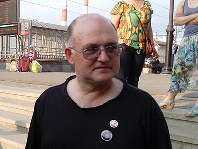 Сергей Кривов на Киевском вокзале после возвращения из колонии в Москву. Фото: Каспаров.Ru Сергей Кривов на Киевском вокзале после возвращения из колонии в Москву. Фото: Каспаров.Ru