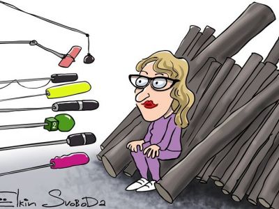 Ксения Собчак и "Дом-3" (предвыборный). Карикатура: С. Елкин, svoboda.org, facebook.com/sergey.elkin1 Ксения Собчак и "Дом-3" (предвыборный). Карикатура: С. Елкин, svoboda.org, facebook.com/sergey.elkin1