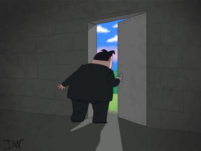 Ким Чен Ын открывает дверь в Южную Корею. Карикатура С.Елкина: t.me/elkincartoon, dw.com Ким Чен Ын открывает дверь в Южную Корею. Карикатура С.Елкина: t.me/elkincartoon, dw.com