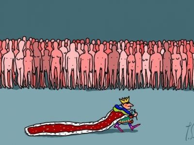 Раздетый народ и одетый "король". Карикатура: Publizist.ru Раздетый народ и одетый "король". Карикатура: Publizist.ru