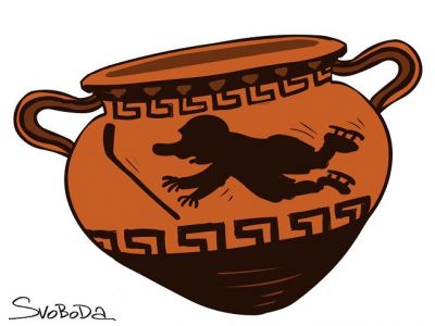 Путин, амфоры, хоккей. Карикатура С.Елкина: svoboda.org Путин, амфоры, хоккей. Карикатура С.Елкина: svoboda.org
