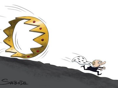 Путин и корона. Карикатура С.Елкина: svoboda.org Путин и корона. Карикатура С.Елкина: svoboda.org