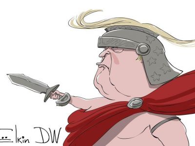 Трамп воинственный. Карикатура С.Елкина: dw.com Трамп воинственный. Карикатура С.Елкина: dw.com