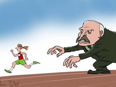 Бегство Кристины Тимановской. Рис. С.Елкина: dw.com Бегство Кристины Тимановской. Рис. С.Елкина: dw.com