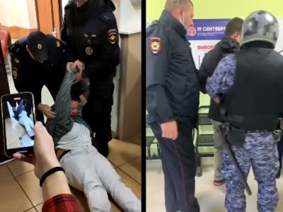 Задержание Екатерины Никифоровой (слева) и Ярослава Доскаля (справа). Фото: Задержания Петербург Задержание Екатерины Никифоровой (слева) и Ярослава Доскаля (справа). Фото: Задержания Петербург