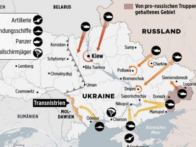 План "вторжения" России в Украину. Фото: Bild План "вторжения" России в Украину. Фото: Bild
