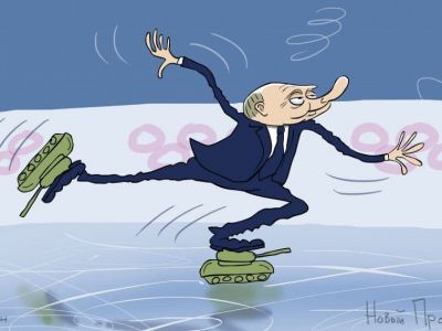 Танец с танками. Карикатура С.Елкина: newprospect.ru Танец с танками. Карикатура С.Елкина: newprospect.ru