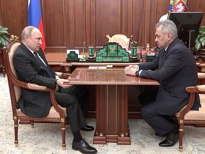 Встреча Владимира Путина с Сергеем Шойгу, 21.04.22. Фото: kremlin.ru Встреча Владимира Путина с Сергеем Шойгу, 21.04.22. Фото: kremlin.ru