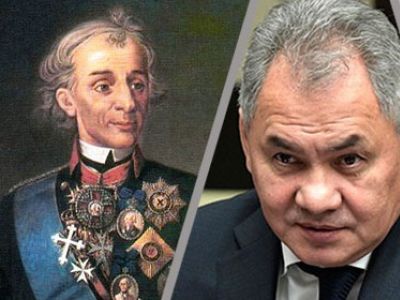 Александр Суворов и Сергей Шойгу. Иллюстрация: ТК "Звезда" Александр Суворов и Сергей Шойгу. Иллюстрация: ТК "Звезда"