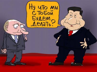 Встреча Путина и Си Цзиньпина. Карикатура: dw.com Встреча Путина и Си Цзиньпина. Карикатура: dw.com
