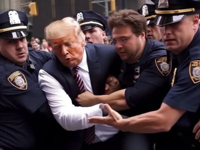 "Арест Дональда Трампа" - фото, сгенерированное нейросетью: t.me/anatoly_nesmiyan "Арест Дональда Трампа" - фото, сгенерированное нейросетью: t.me/anatoly_nesmiyan