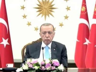 Реджеп Тайип Эрдоган, он-лайн выступление на открытии реактора АЭС, 27.04.23. Скрин видео ТК Haber Turk Реджеп Тайип Эрдоган, он-лайн выступление на открытии реактора АЭС, 27.04.23. Скрин видео ТК Haber Turk