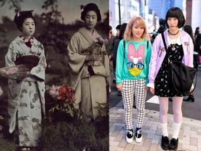 Японские девушки прошлого и настоящего. Фото: eykumena.ru, batona.net Японские девушки прошлого и настоящего. Фото: eykumena.ru, batona.net