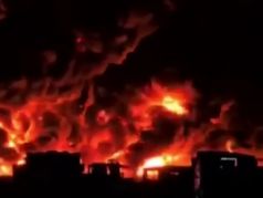 Взрыв и пожар. Скрин видео: t.me/rgrunews
