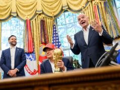 Дональд Трамп, Джей ди Вэнс и Джанни Инфантино
